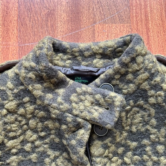 Benetton green wool crop jacket - Picture 4 of 7